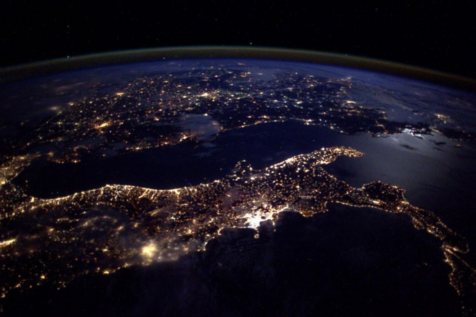 earth night view from space