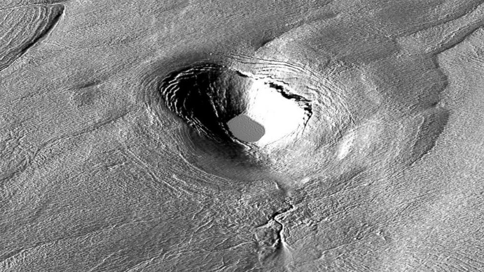 PHOTO: Researchers at The Ohio State University were creating the highest-resolution maps of the Greenland Ice Sheet made to date, when they discovered a crater, shown here, which had once been the site of a sub-glacial lake.  