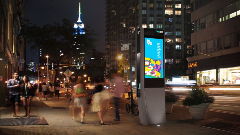 LinkNYC will begin network construction in 2015. In addition to being wi-fi hotspots, Links will also feature free phone calls within the US, a charging station for mobile devices and easy access to 911 and 311.