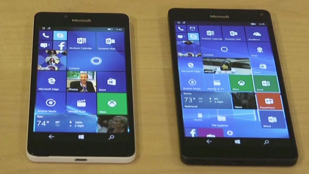 PHOTO: Microsoft showed their Lumia 950 and 950 XL phones at a Windows device event in New York on Oct. 6, 2015.