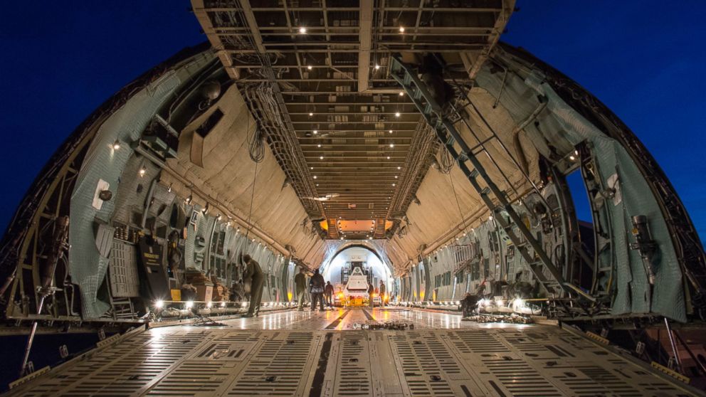 Pictured is the mouth of a C-5 Charlie military transport plane, the largest cargo plane in the U.S. fleet, which was designed to carry tanks, just before STTARS was loaded for transport from Joint Base Andrews, Md. to Houston.
