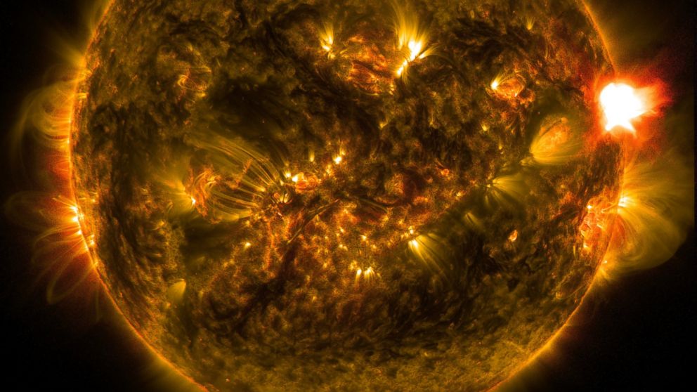 NASA released this image of what they call the first notable solar flare of 2015, photographed by the Solar Dynamics Observatory on Jan. 12, 2015.