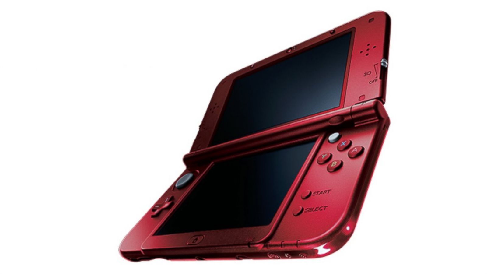 A model shows a Nintendo DSi, the revamped version of Nintendo's