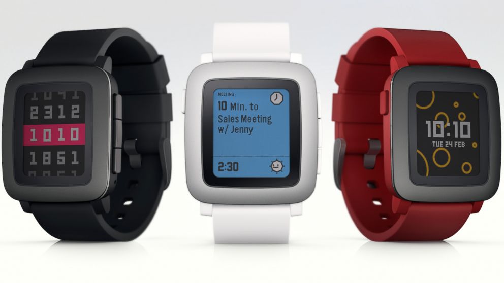The new Pebble Time smart watch features a color e-paper display, a new version of the Pebble OS, and is 20% thinner than the original Pebble watch.