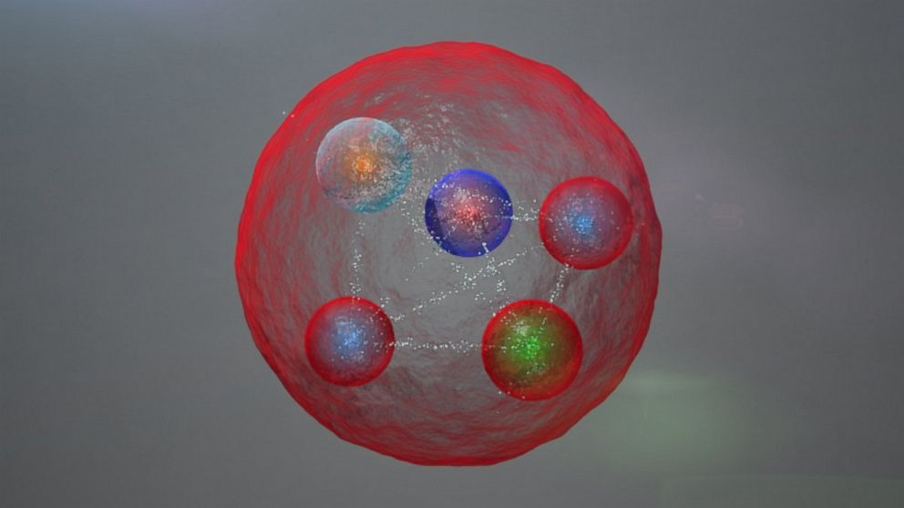 PHOTO: Illustration of the possible layout of the quarks in a pentaquark particle such as those discovered at LHCb.