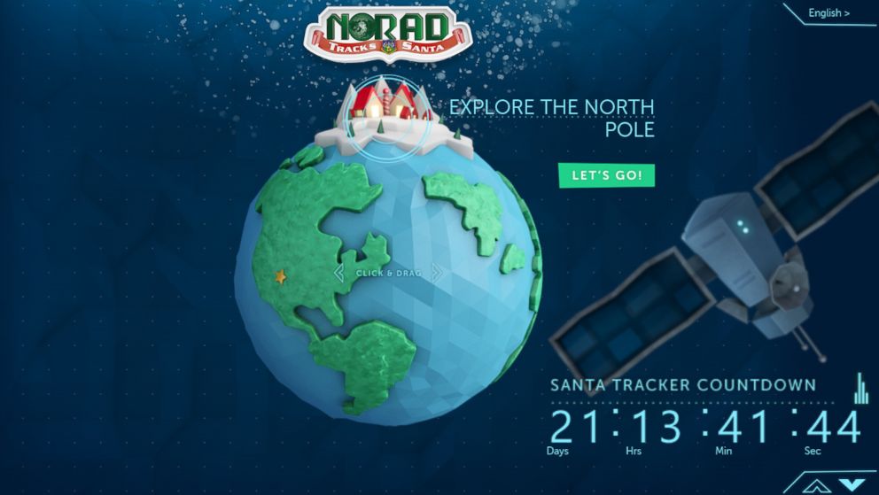 Microsoft has teamed up with NORAD to create the Santa Tracker website.