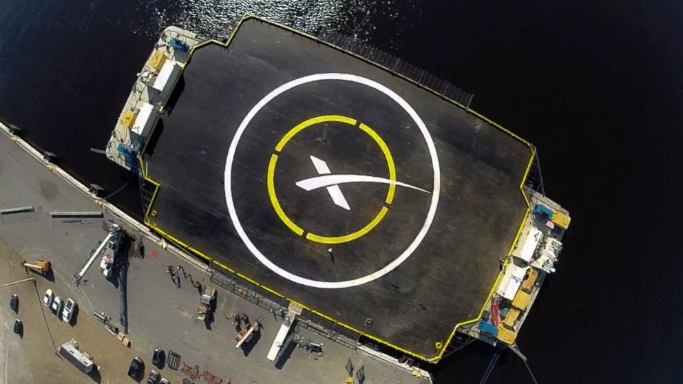 SpaceX's Falcon 9 will attempt to land on this unmanned landing platform, seen here in an undated handout photo.