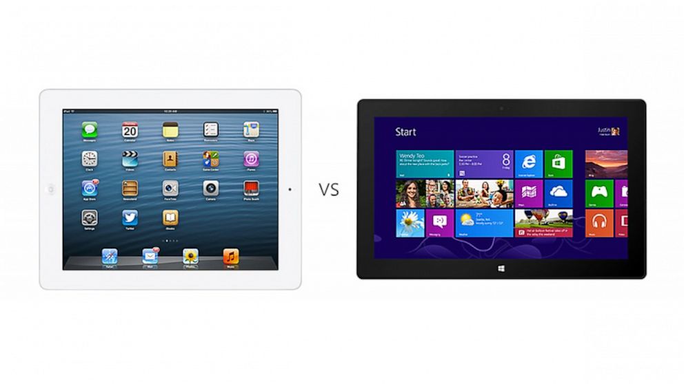 Microsoft lists comparisons between its Surface tablet and Apple's iPad on its website. 