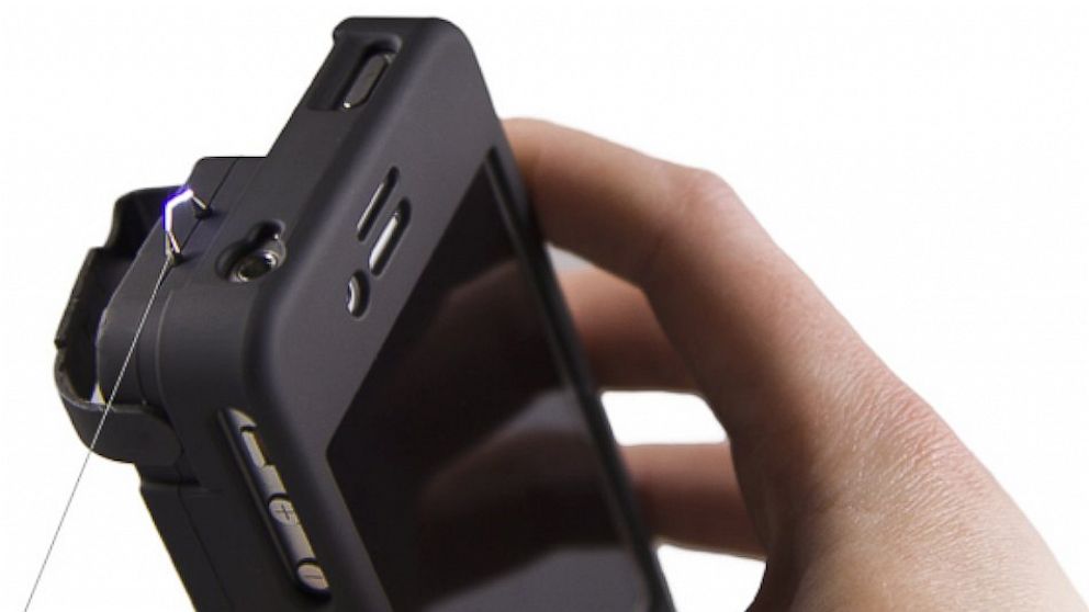 The YellowJacket iPhone case has a built-in stun gun.
