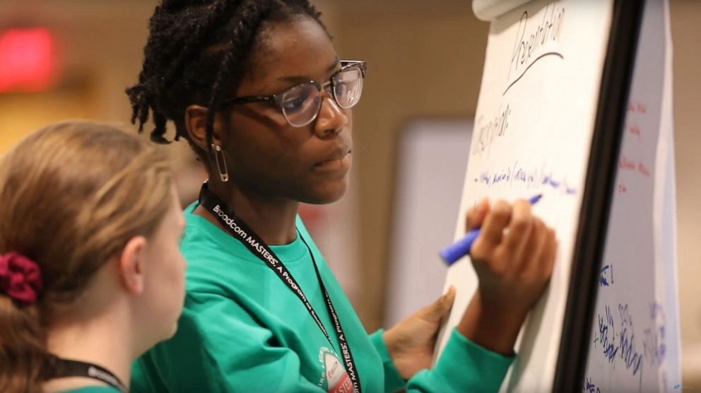 PHOTO: Lauren Ejiaga, 14, of New Orleans, won the $10,000 STEM Talent Award sponsored by the Department of Defense for her research on how current levels of ultraviolet light from the sun because of ozone depletion impact plant growth.