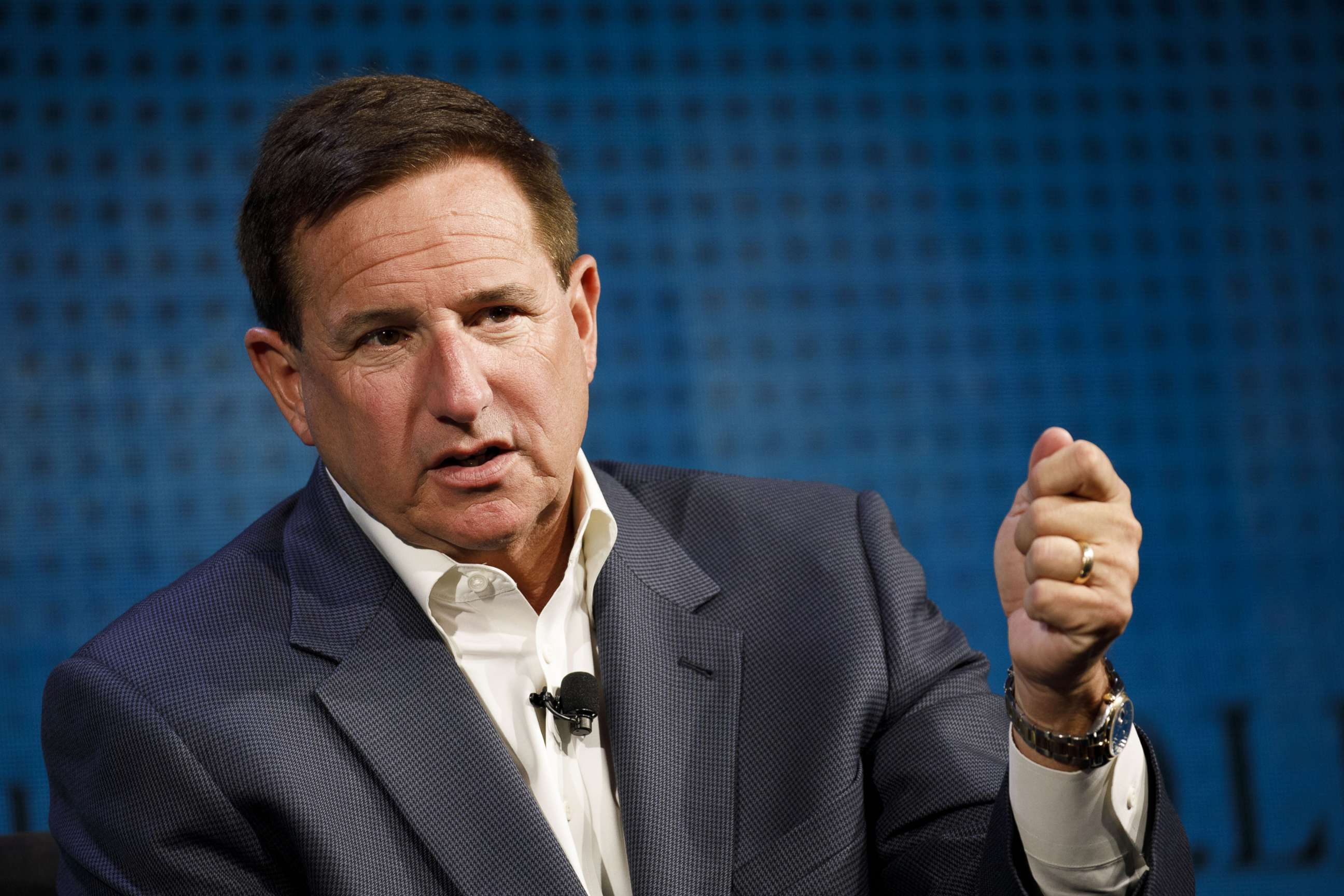 PHOTO: Mark Hurd speaks during the Wall Street Journal D.Live global technology conference in Laguna Beach, Calif., Oct. 18, 2017.