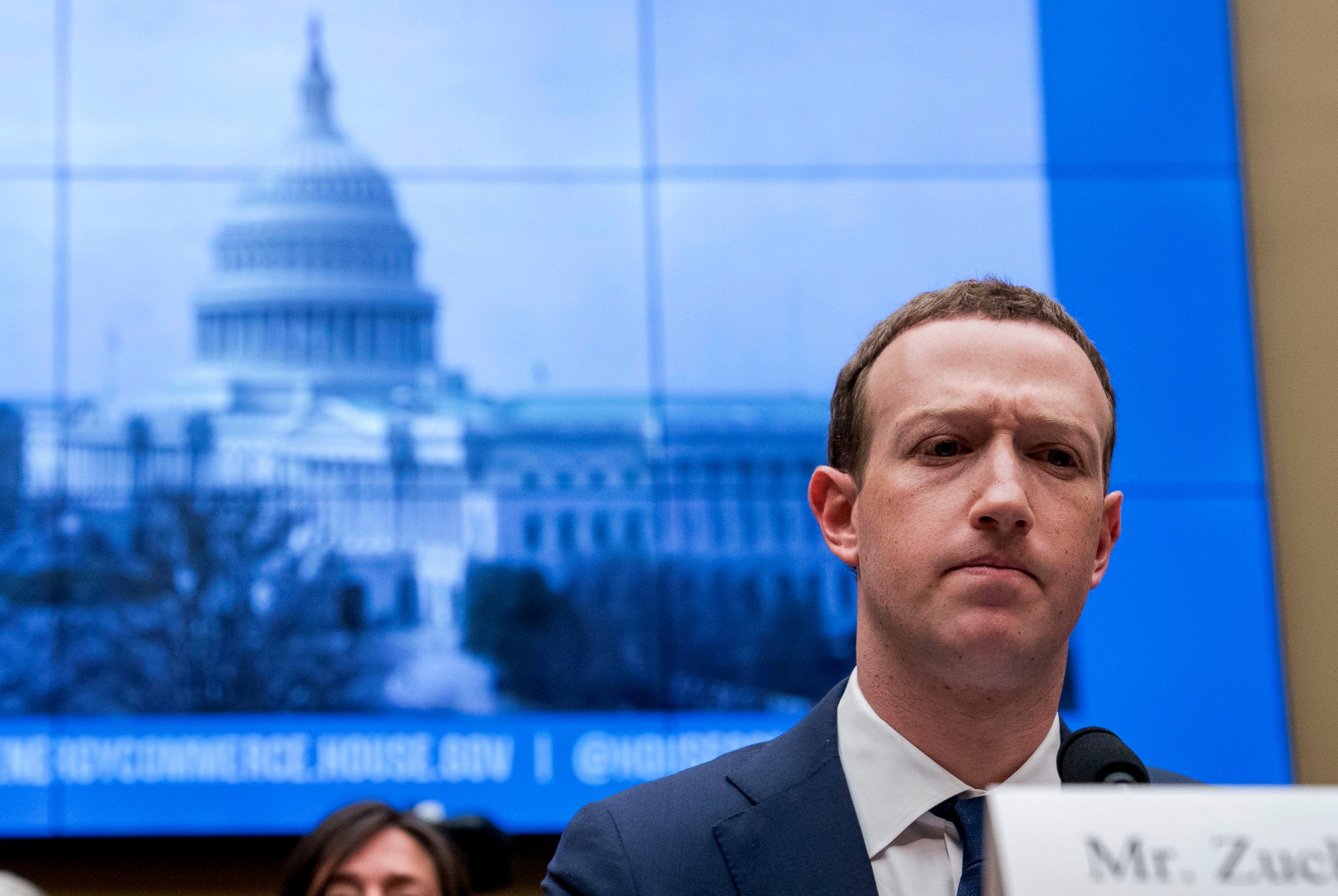 PHOTO: In this April 11, 2018, file photo, Facebook CEO Mark Zuckerberg pauses while testifying before a House Energy and Commerce hearing on Capitol Hill in Washington about the use of Facebook data to target American voters in the 2016 election.