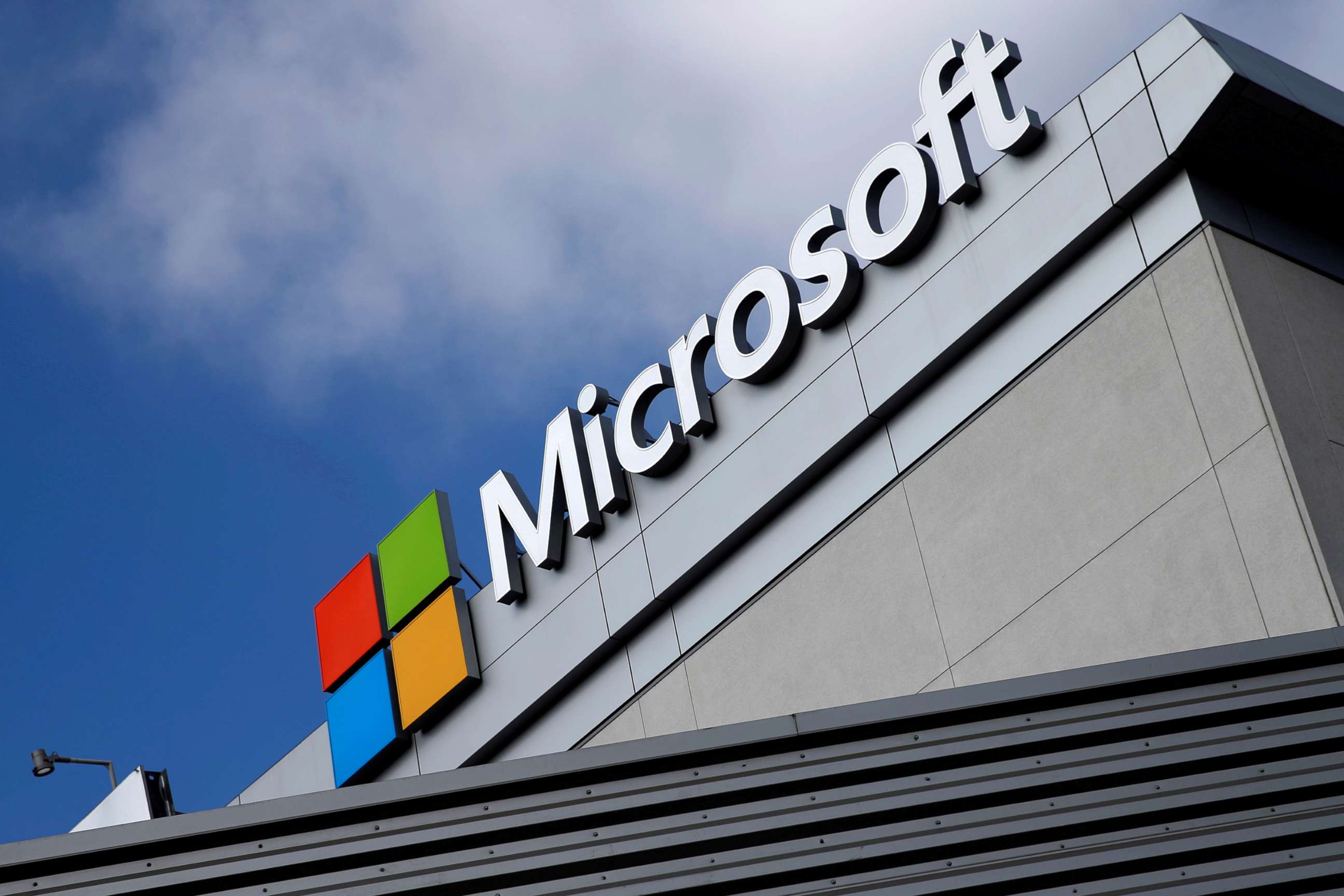 PHOTO: A Microsoft logo is seen in Los Angeles, June 14, 2016.