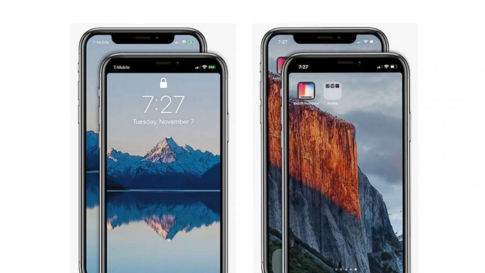 PHOTO: Axiem Systems develops an app that removes the notch at the top of an iPhone X screen called "Notch Remover." 