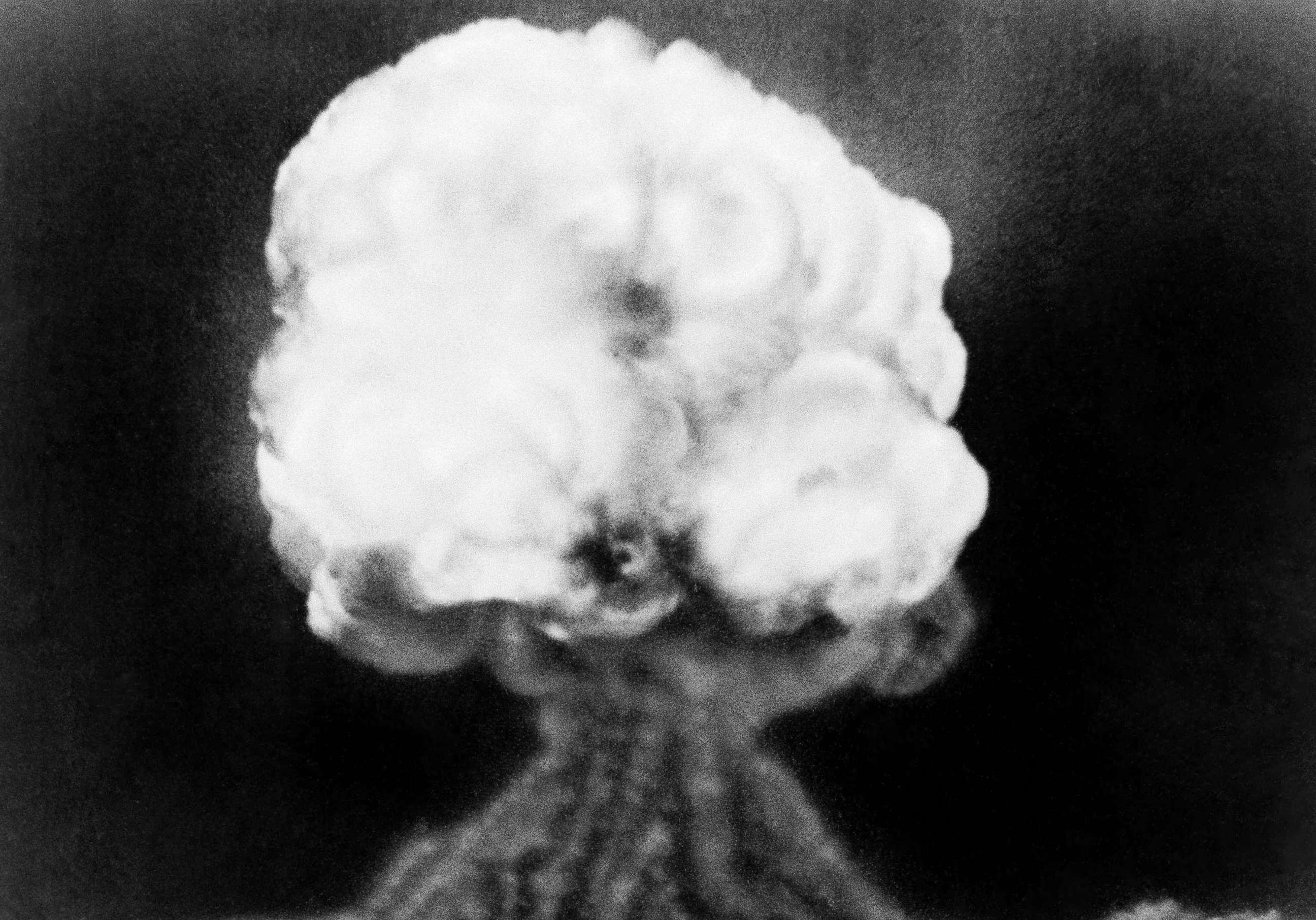 PHOTO: FILE - This July 16, 1945, file photo, shows the mushroom cloud of the first atomic explosion at Trinity Test Site near Alamagordo, N.M.