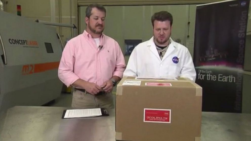 The unboxing of the first items made in space with a 3D printer can be seen on NASA's website. 