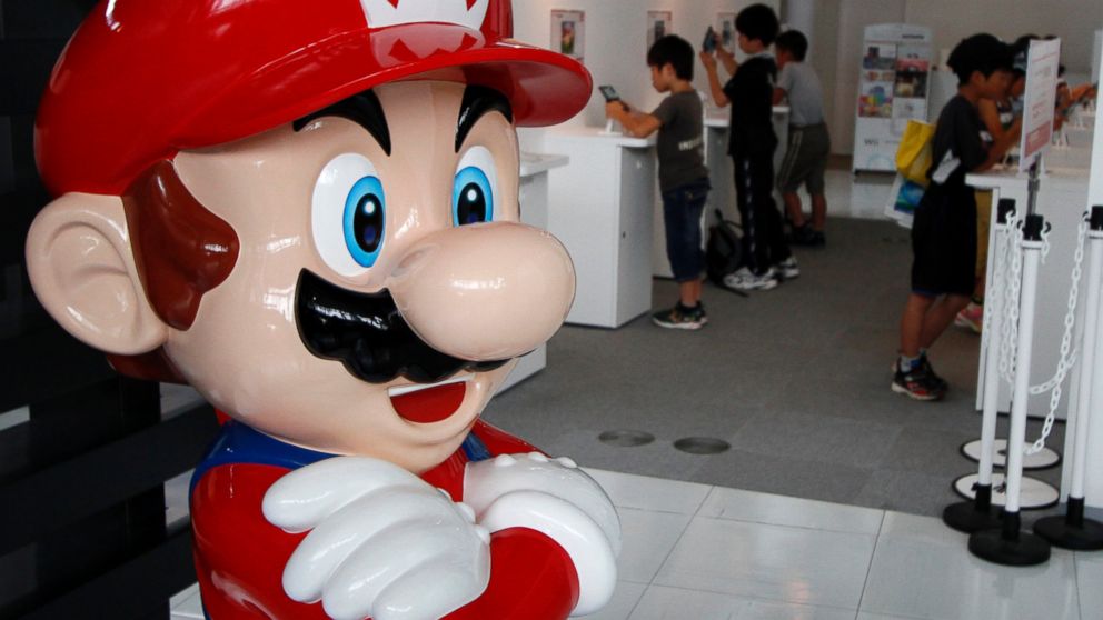 PHOTO: "Mario", a character in Nintendo Co Ltd's "Mario Bros" video games, is seen at the company's showroom in Tokyo July 28, 2011.
