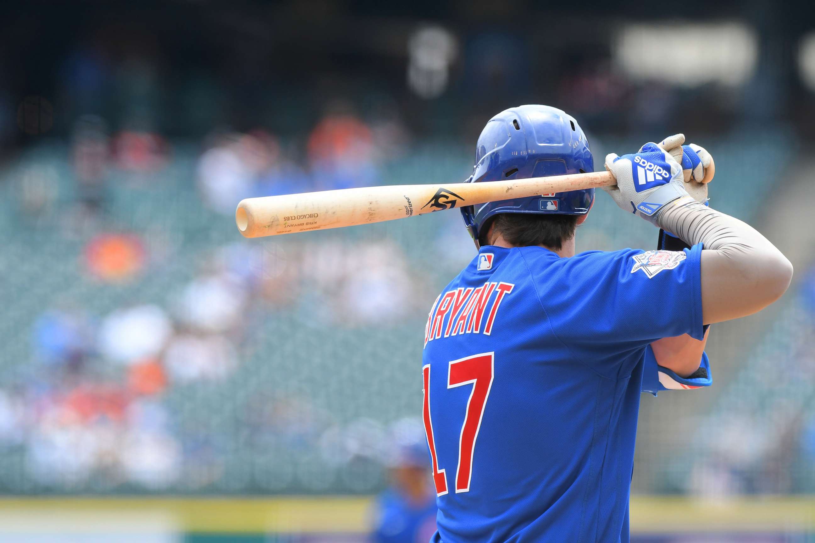 PHOTO: Kris Bryant of the Chicago Cubs bats during the game against the Detroit Tigers in Detroit, May 16, 2021.