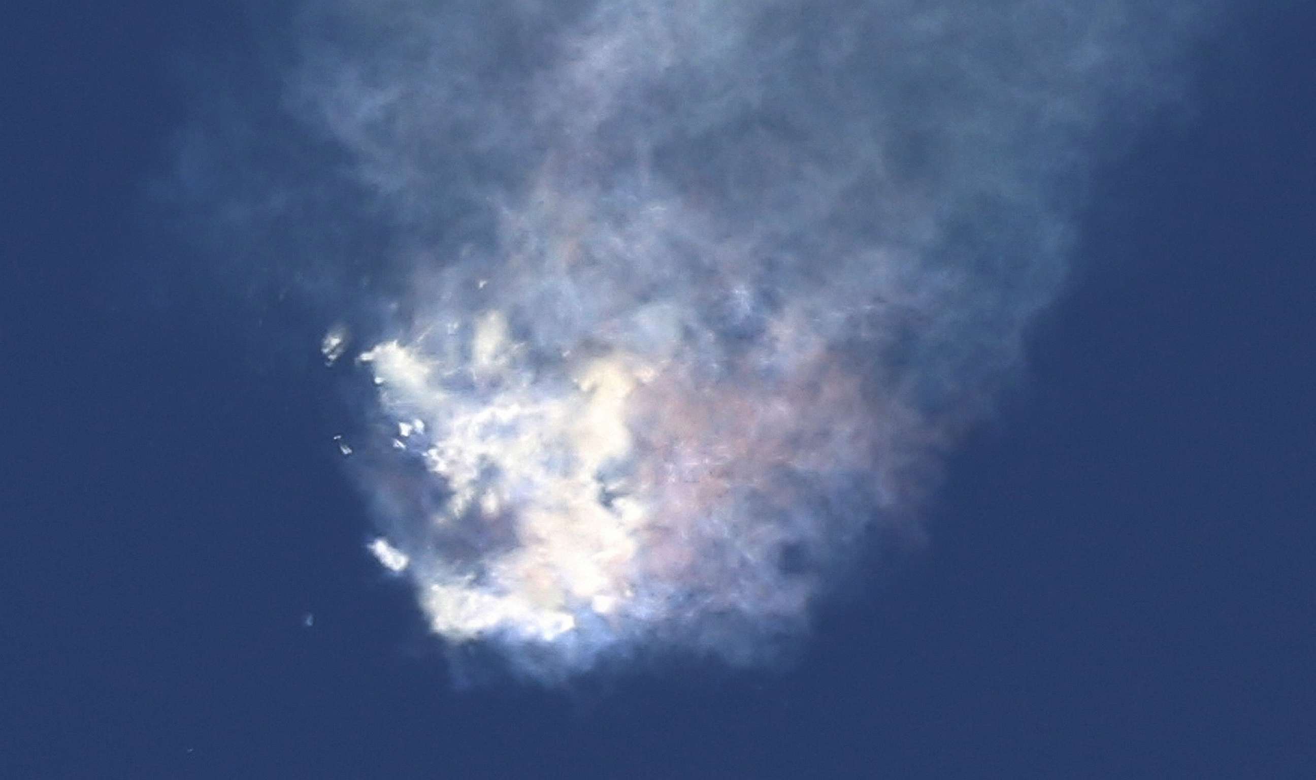 PHOTO: A SpaceX Falcon 9 rocket on its seventh official commercial resupply mission to the orbiting International Space Station breaks apart, June 28, 2015, minutes after being launched from the Cape Canaveral Air Force Station in Florida. 