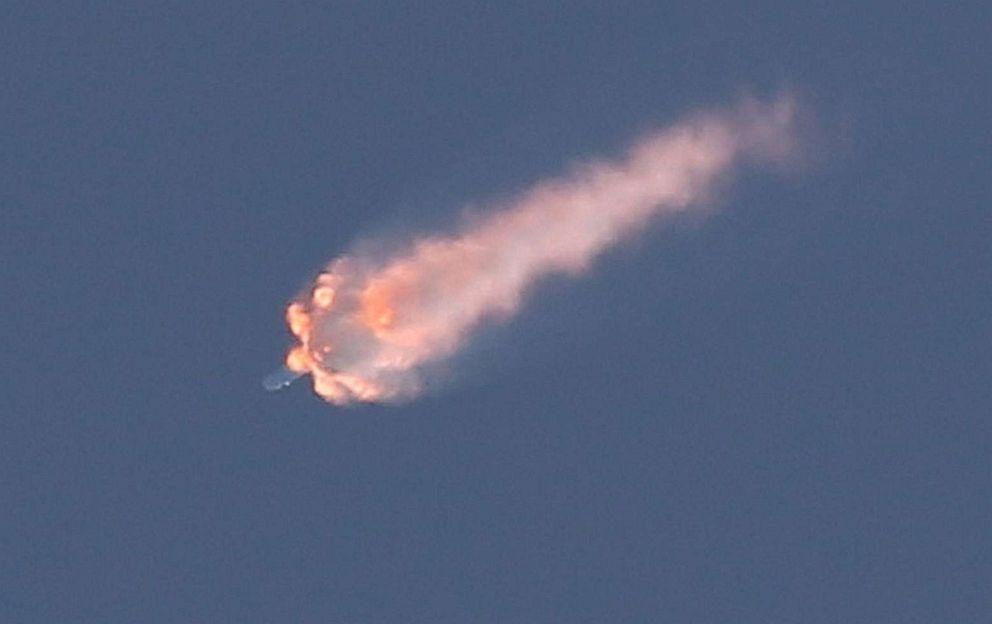 PHOTO: A SpaceX Falcon 9 rocket breaks apart, June 28, 2015, after being launched from Launch Complex 40 at the Cape Canaveral Air Force Station in Florida.