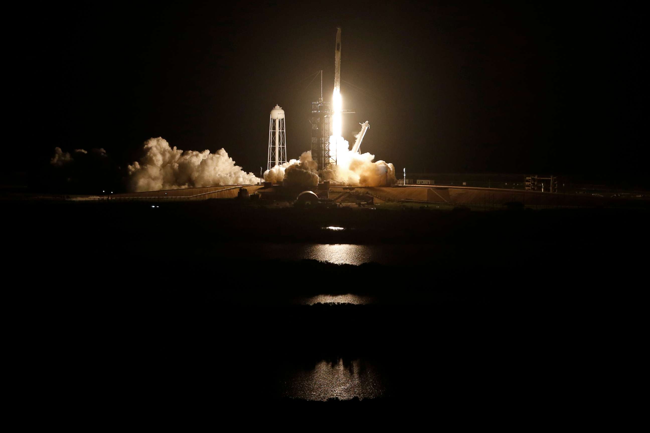 PHOTO: A SpaceX Falcon 9 rocket,  with the Crew Dragon capsule, is launched carrying four astronauts on a NASA commercial crew mission to the International Space Station at Kennedy Space Center in Cape Canaveral, Fla., April 23, 2021.
