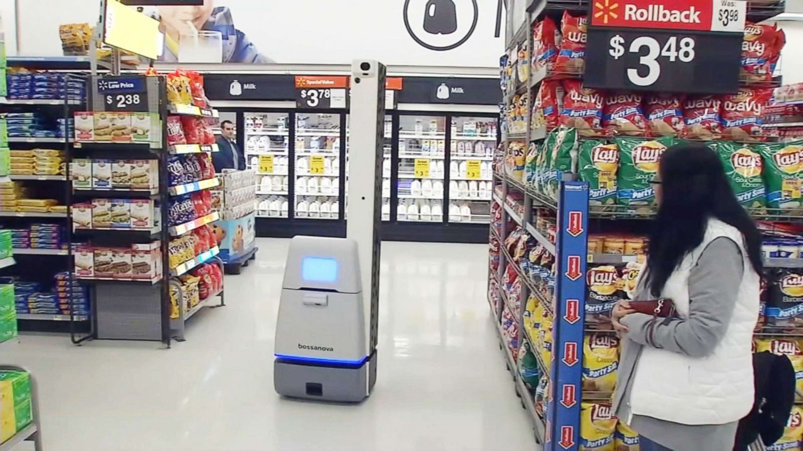 Automation in the retail industry cleaning and inventory tracking robot at Walmart
