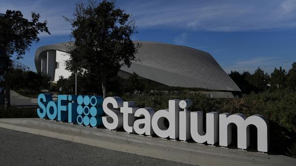 FILE - The exterior of SoFi Stadium is seen before an NFL football game on Dec. 19, 2024, in Inglewood, Calif. (AP Photo/Eric Thayer, File)