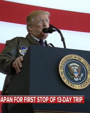 VIDEO: President Trump arrives in Japan for first stop on 13 day Asia tour