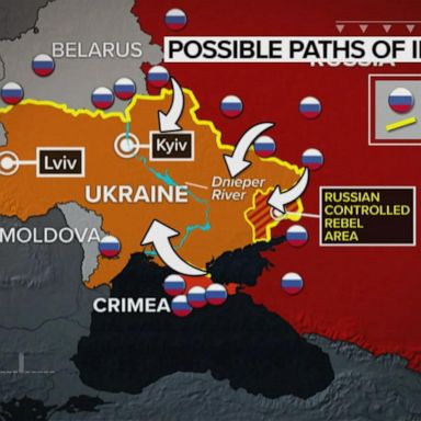 VIDEO: Mapping possible Russian invasion paths into Ukraine