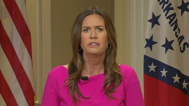 sarah huckabee sanders pink dress Sarah Huckabee Sanders' Inaugural Address