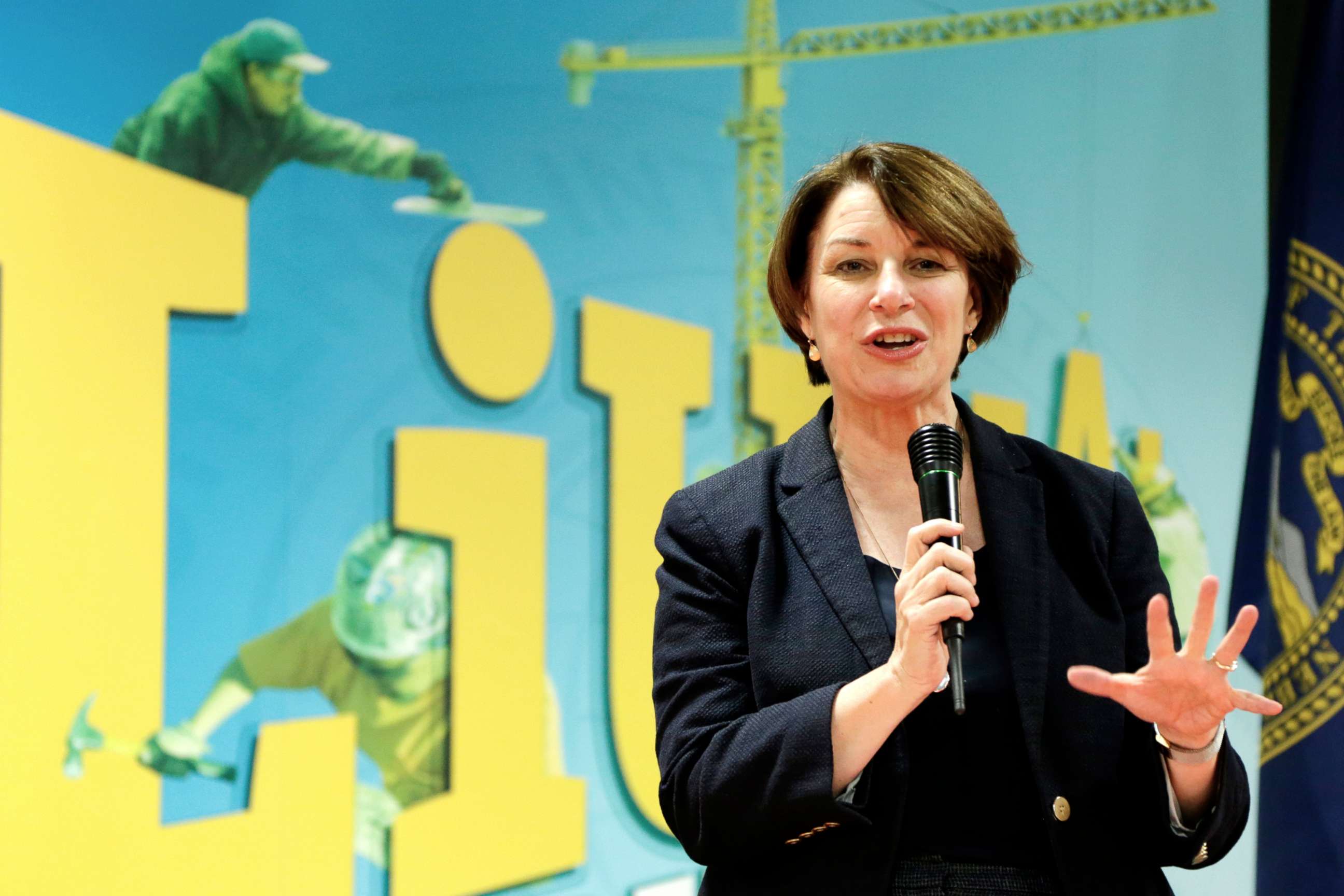 PHOTO: Democratic presidential candidate Sen. Amy Klobuchar speaks during a campaign stop in Omaha, Neb., March 29, 2019.