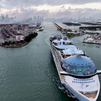 VIDEO: World's largest cruise ship sets sail on maiden voyage