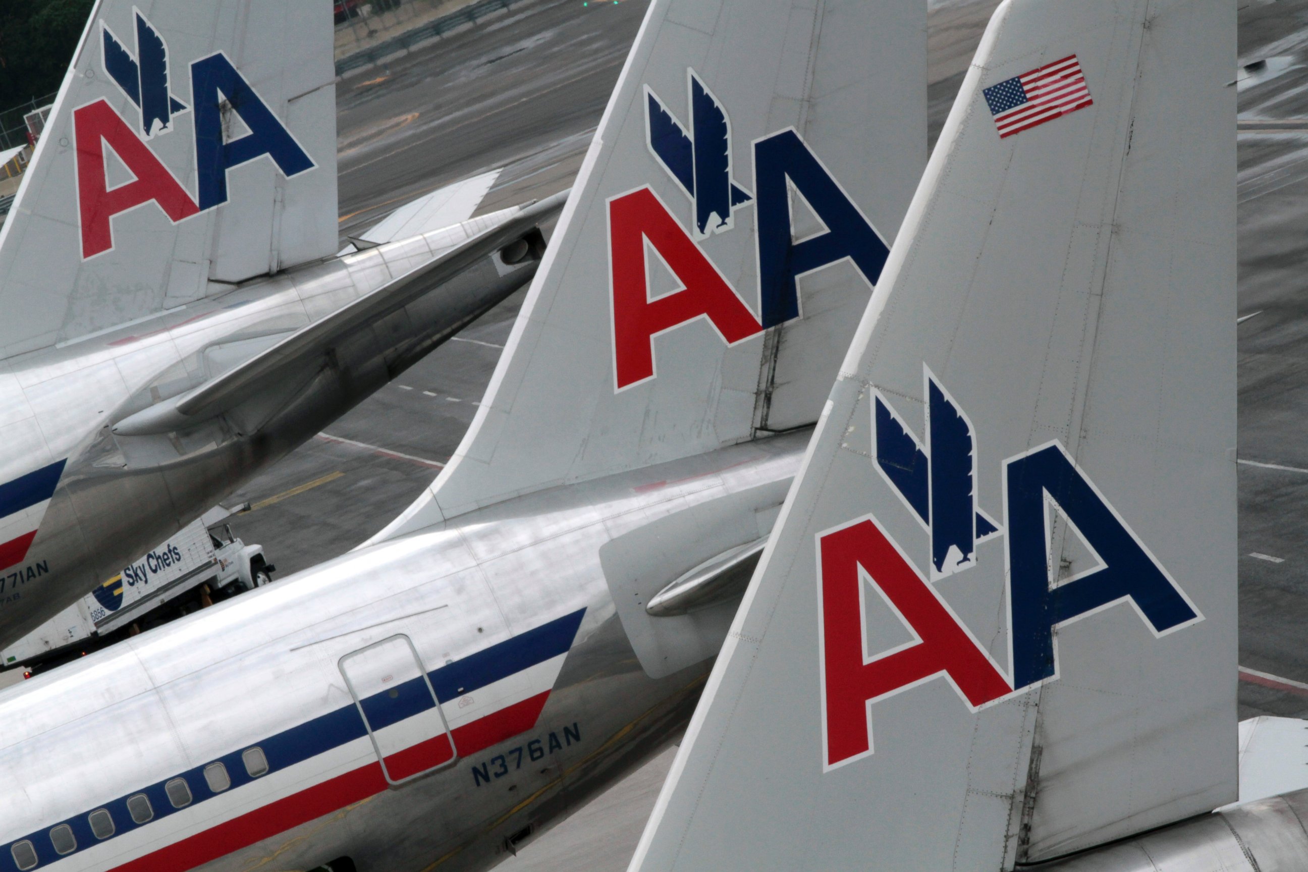 PHOTO:American Airlines airplanes are at parked at the gate at JFK International airport in this file photo, Aug.1, 2012, in New York. 