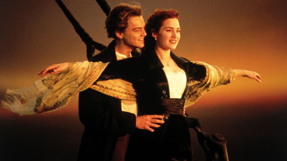 Kate Winslet and Leonardo DiCaprio in the 1997 film "Titanic."