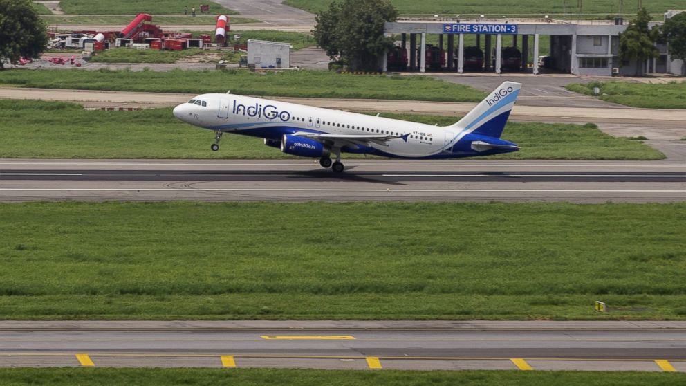 PHOTO: An aircraft operated by IndiGo, a unit of Interglobe Enterprises Ltd., is seen from a control tower as it takes off at Indira Gandhi International Airport (IGI) in Delhi, India, on July 18, 2016. 