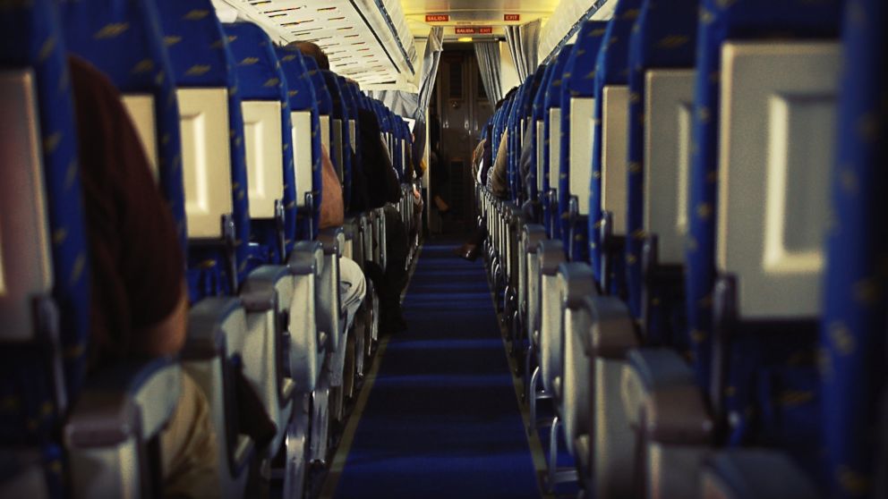 PHOTO: A plane's cabin with closely packed seats is seen in this undated file photo.