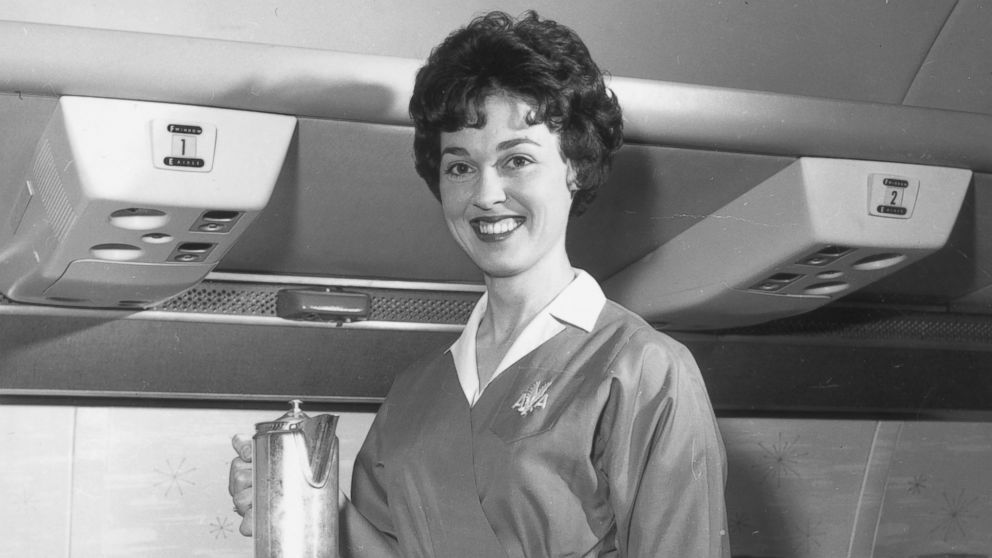 A 1950's flight attendant is seen in  this undated file photo. 