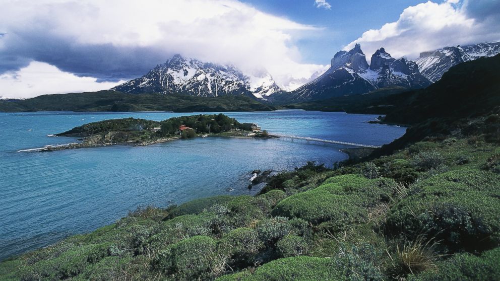 Pehoe Lake in Torres del Paine National Park in Chile.