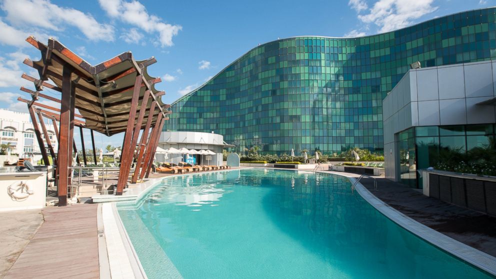 The Hilton Capital Grand Abu Dhabi is a sleek, 281-room luxury hotel near the Zayed Sports City Stadium