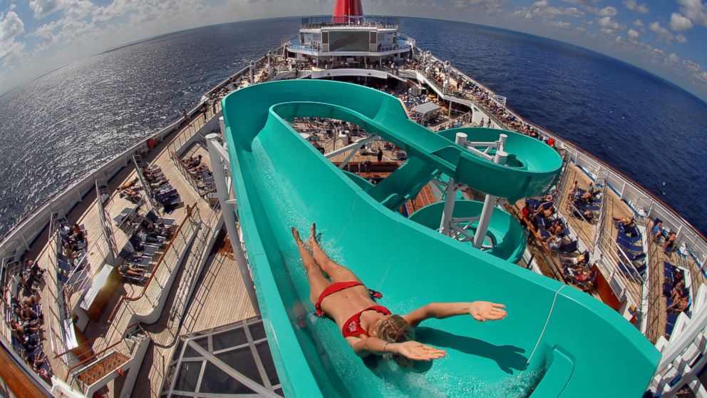 The Carnival Freedom was awarded the best ship for shore excursions in the large-ship category in the 2014 Cruisers Choice Awards by CruiseCritic.com. Pictured here, the ship's slide. 