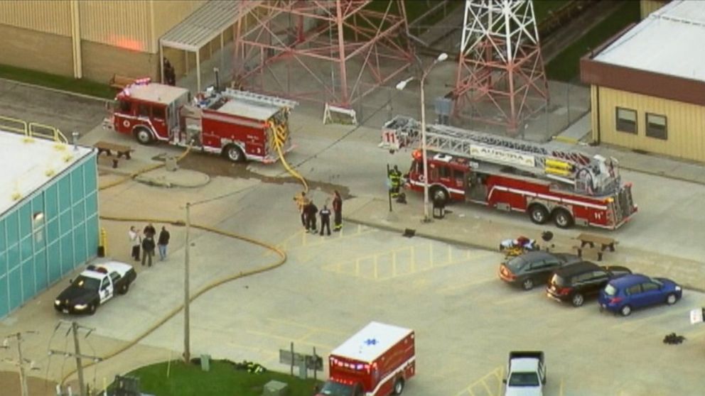 PHOTO: Aurora Fire and Police responded to the FAA Air Traffic Control Center, 619 W. Indian Trail, for a report of a fire in the basement of the facility.