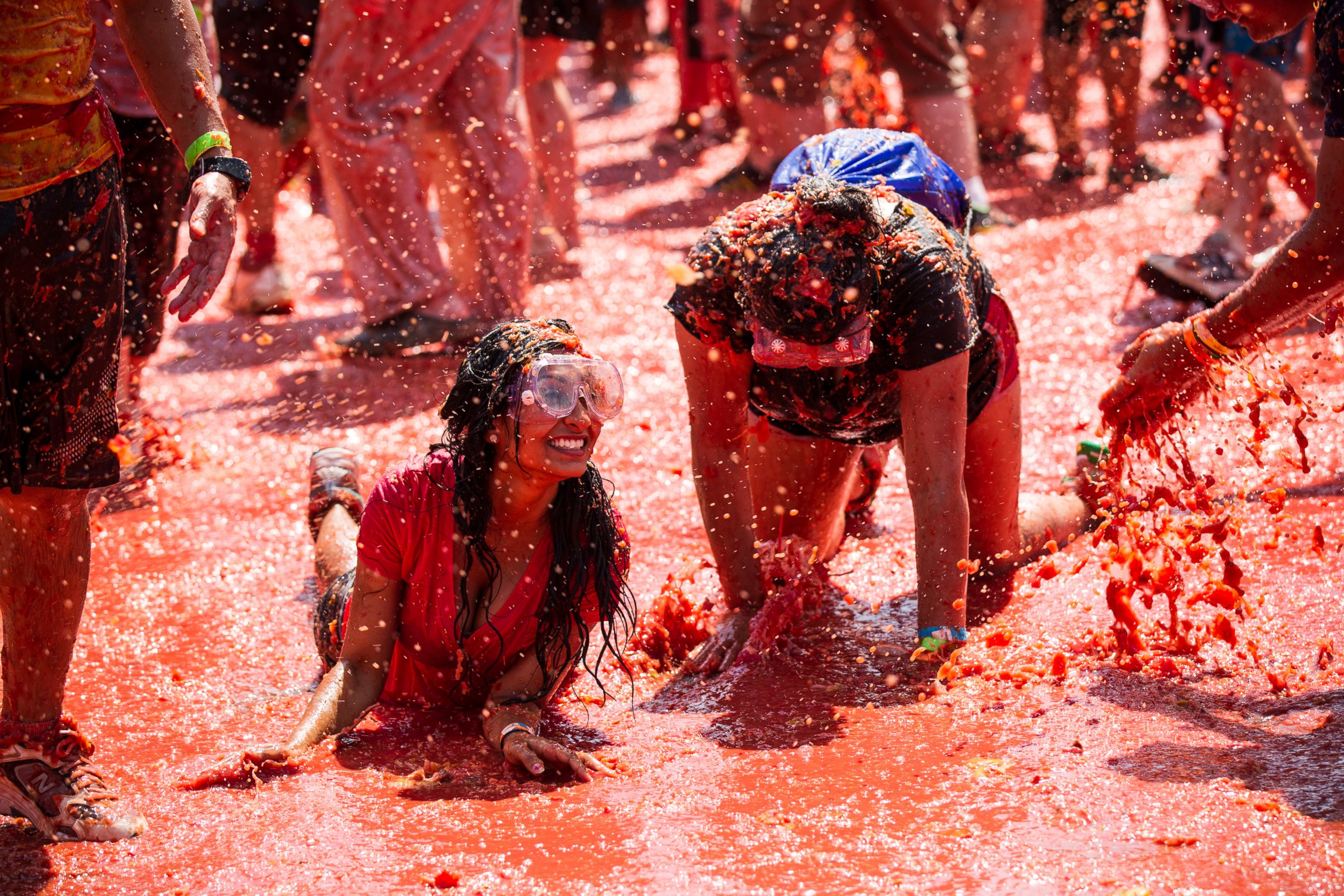 PHOTO: In addition to running with bulls, the festival features a food fight called "Tomato Royale," in the spirit of Spain's La Tomatina.