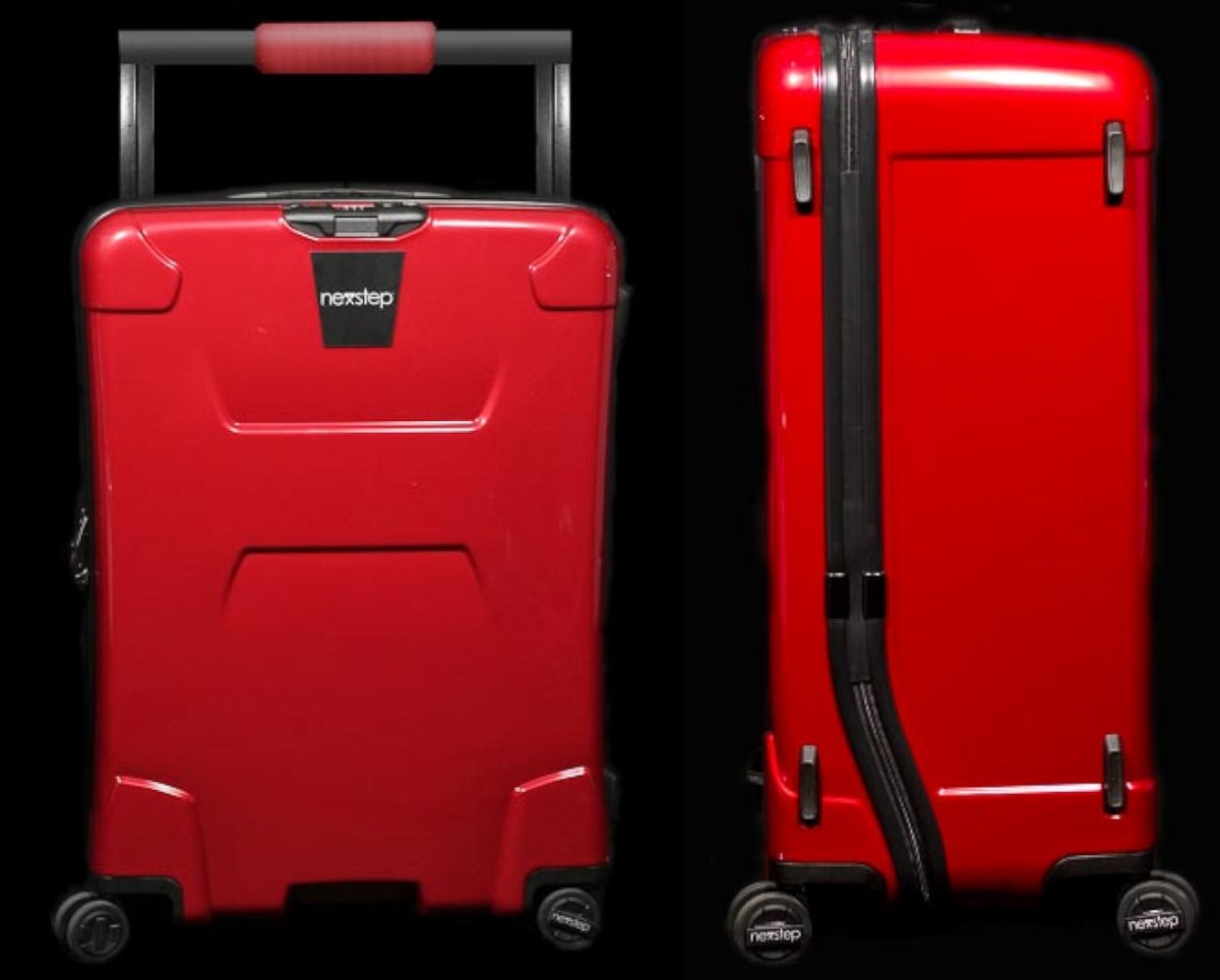PHOTO: This new luggage concept includes a seat that can also be used for a luggage rack.