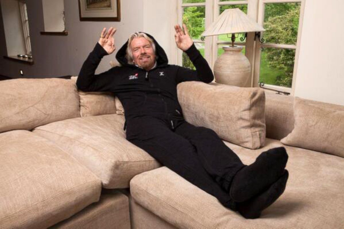 PHOTO: Virgin founder Richard Branson posted this photo to his Twitter, June 6, 2014, with the caption, "Trying out the first ever airline onesie."