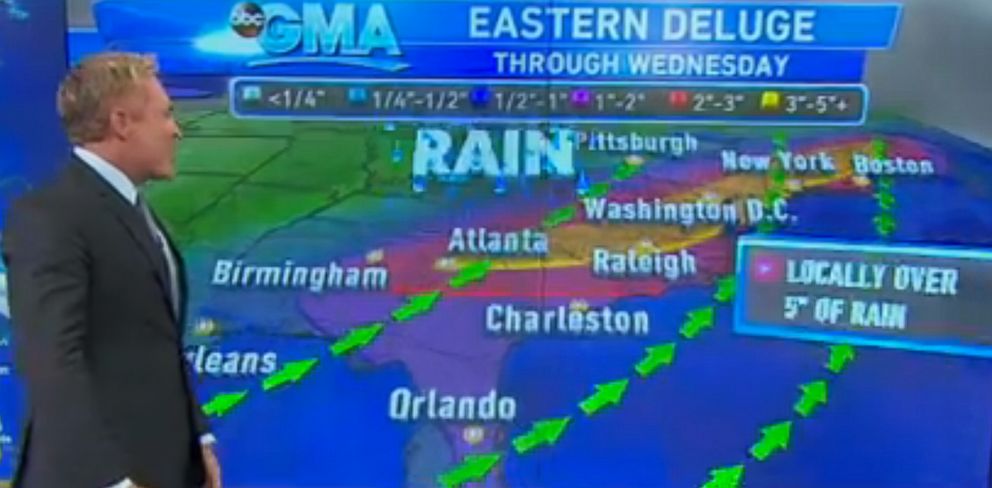 PHOTO: Weather Map shown on "Good Morning America."