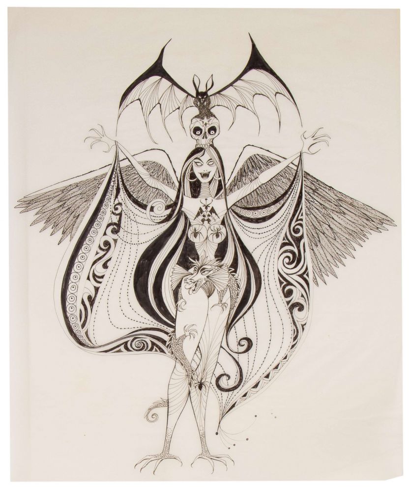 PHOTO:A sketch of a "Weird Mistress of Evil" was originally part of Walt Disney's idea for "The Museum of the Weird," at Disneyland's Haunted Mansion attraction.