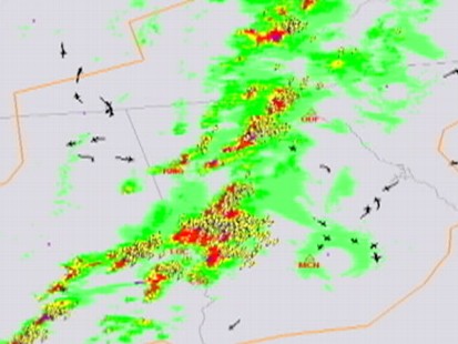 VIDEO: Radar shows planes flying through deadly April storms.