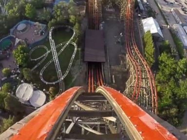 VIDEO: The world's fastest wooden roller coaster in Gurnee, Ill., opens, features the tallest and steepest drop.