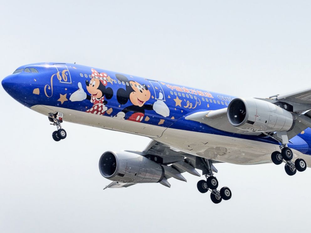 PHOTO: A Disney-themed Airbus A330-300 owned by China Eastern Airlines is pictured after arriving in Beijing, China, April 26, 2016.
