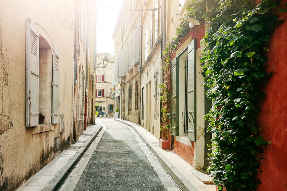 PHOTO: Narrow french backstreet in Arles, France is seen in this stock photo.
